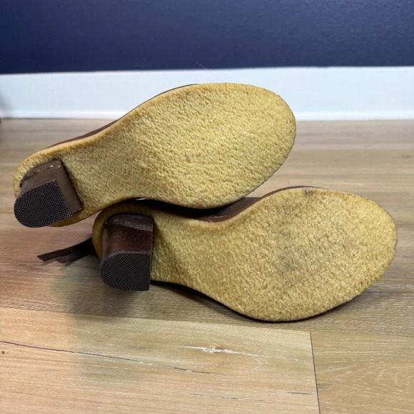 Schuler & Sons Anthropologie Brown Leather Studded Heeled Ankle Boots, Sz 7 - Picture 4 of 7